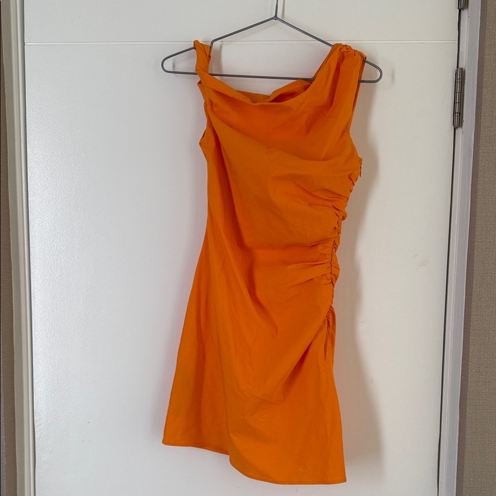 Mango Mini ‘Twist’ Orange Dress